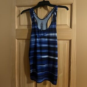 Nike Dri Fit Black and Blue Stripped Tank Top Size Medium‎